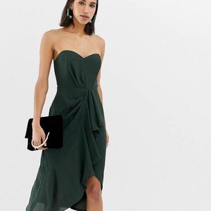 ASOS hunter green cocktail dress NWT